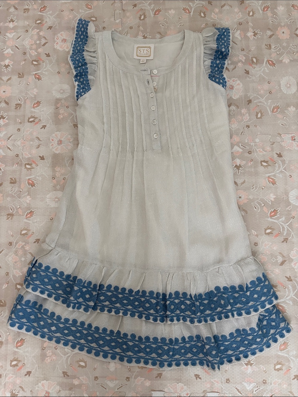 Sail to Sable Silver Dress with Blue Trim XXS new